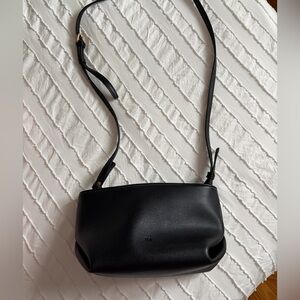 Ela Black Leather Crossbody Bag